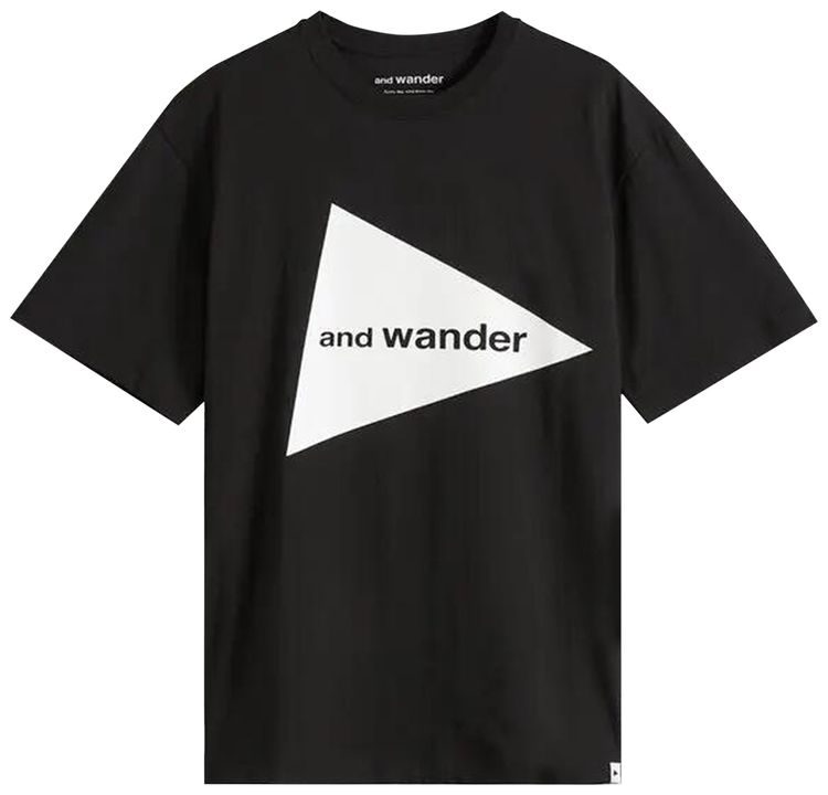 And Wander Big Logo Tee Black