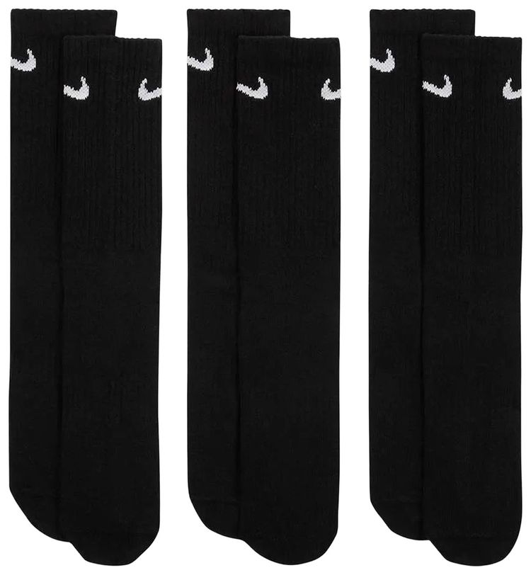 Nike Everyday Lightweight Crew Socks 3 Pairs BlackWhite