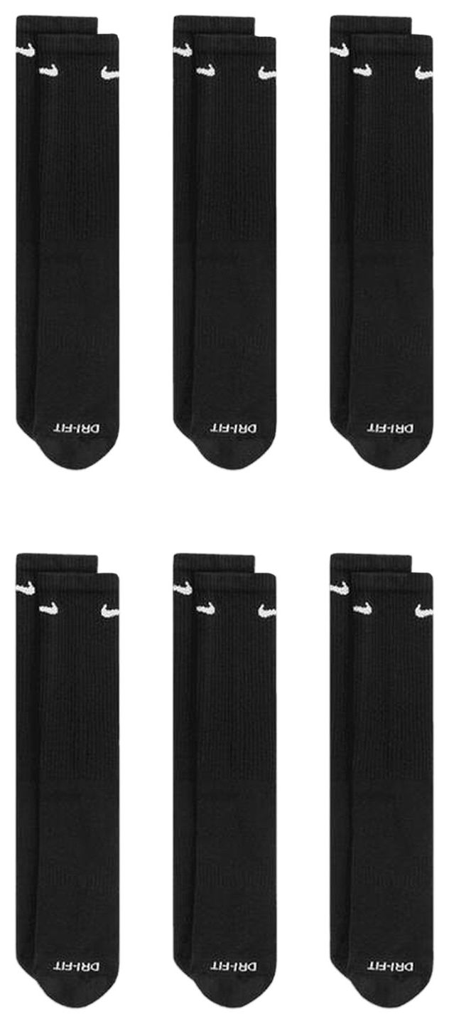 Nike Everyday Plus Cushioned Crew Socks 6 Pairs BlackWhite