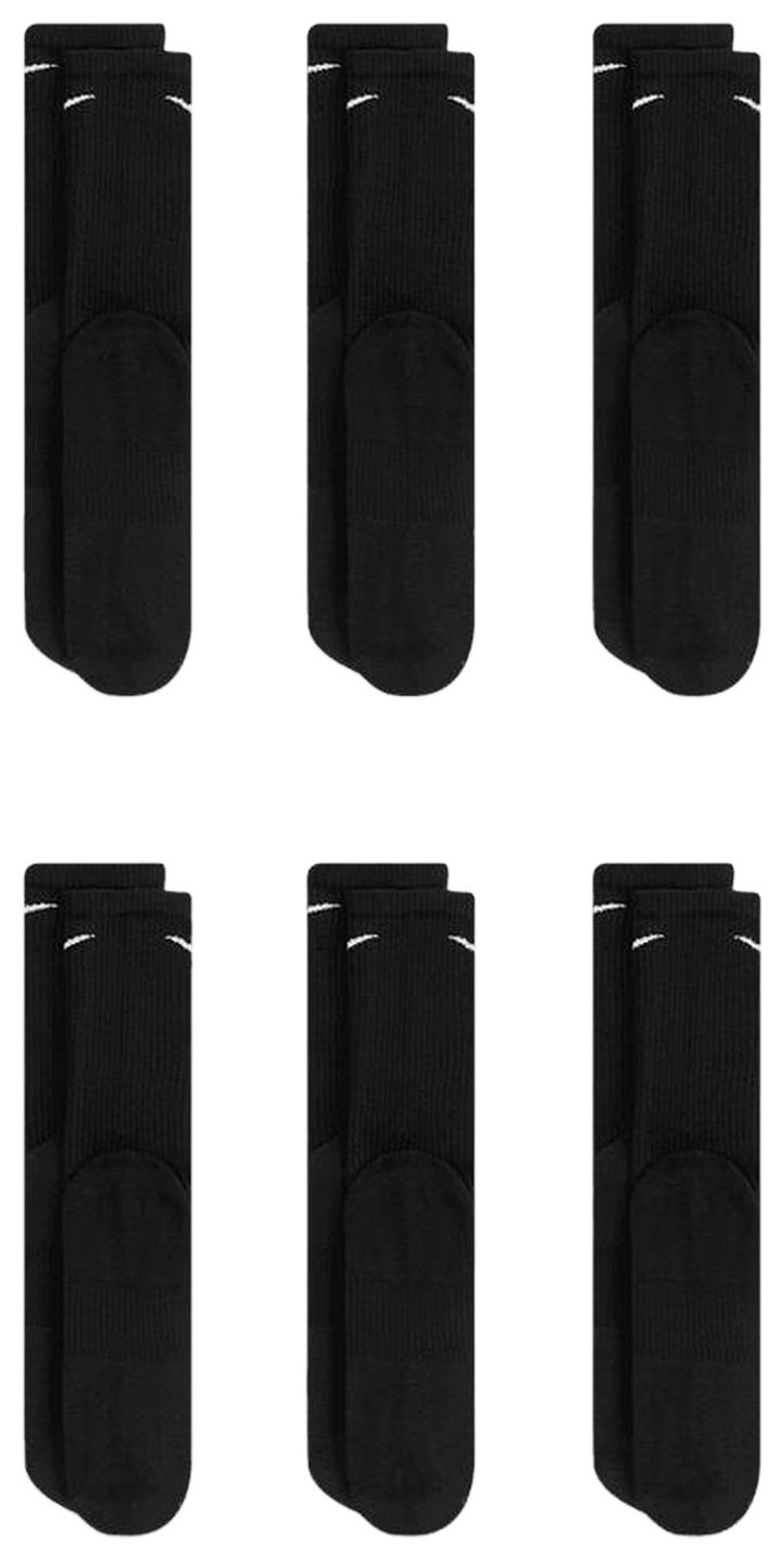 Nike Everyday Plus Cushioned Crew Socks 6 Pairs BlackWhite