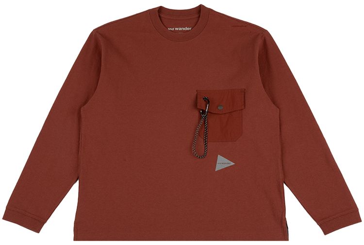 And Wander Heavy Cotton Pocket Tee Red