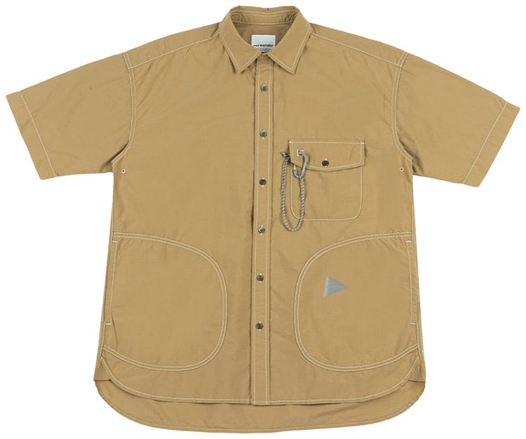 And Wander Cordura Cotton Rip Shirt Beige