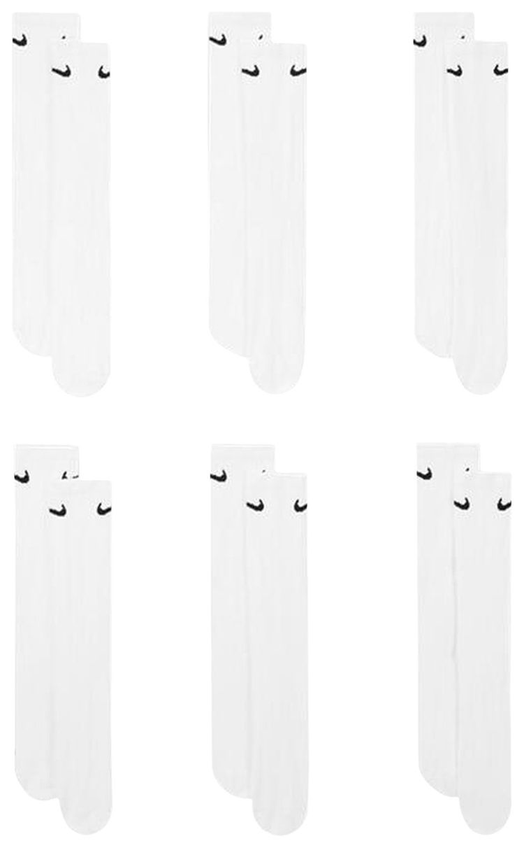 Nike Everyday Cushioned Crew Socks 6 Pairs WhiteBlack