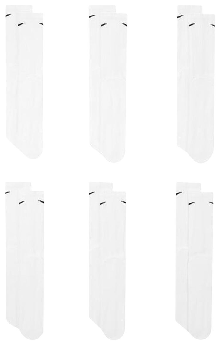 Nike Everyday Cushioned Crew Socks 6 Pairs WhiteBlack