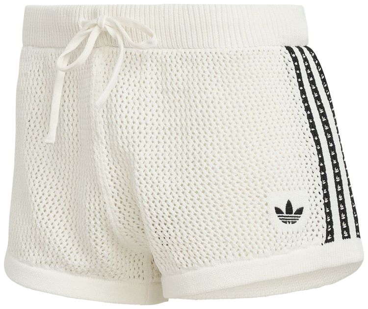 Adidas Knitted Crochet Shorts Off White