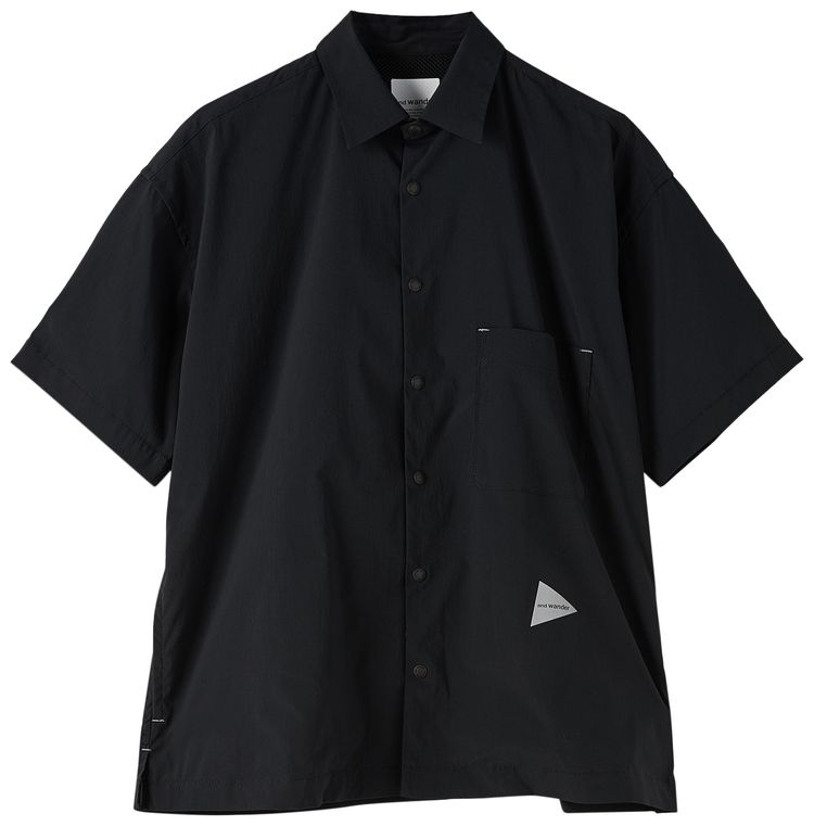 And Wander UV Cut Stretch Short Sleeve Shirt Black