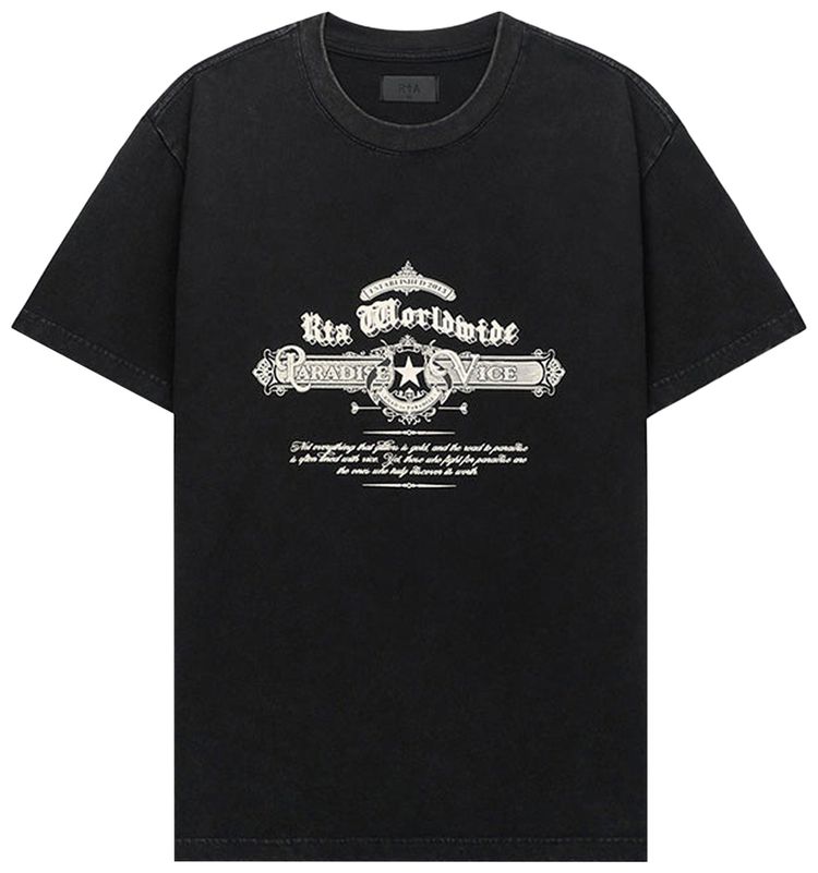 RtA Colin Oversized Short Sleeve Tee Black Retro Paradise