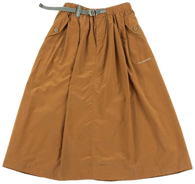 And Wander Oversized Cargo Skirt Brown