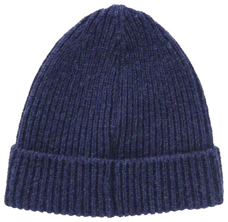 And Wander Shetland Wool Knit Cap Blue