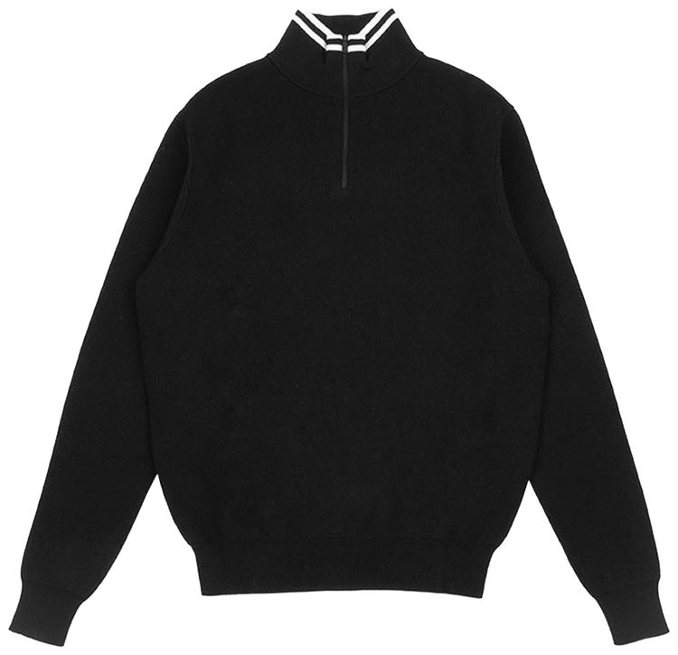 Malbon Evergreen Sorrel Knit Quarter Zip Black