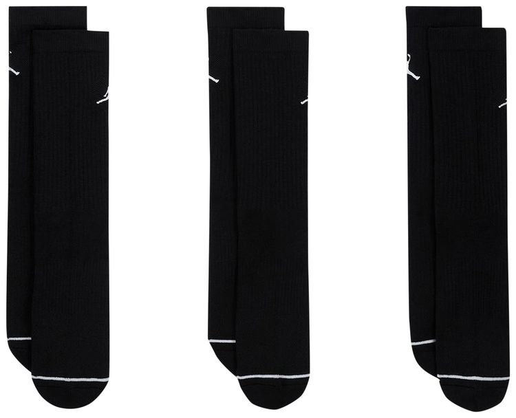 Air Jordan Everyday Crew Socks 3 Pairs BlackWhite