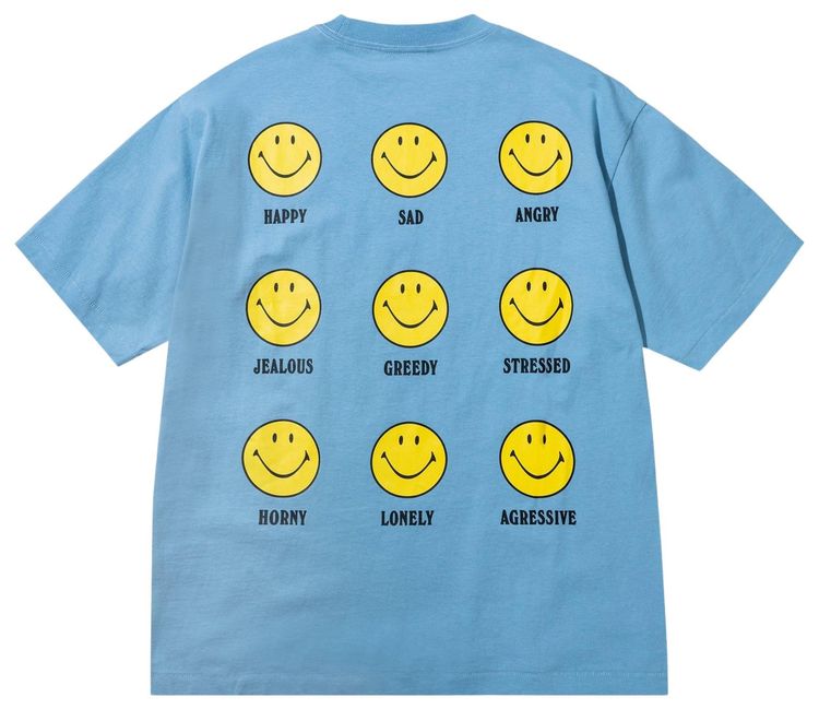 Market Smiley Mood T Shirt Dusk Blue