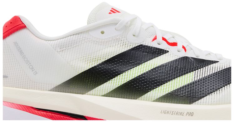 adidas Adizero Boston 13 White Black Lucid Red
