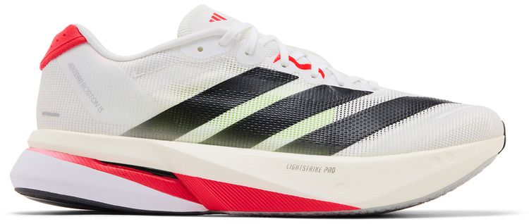 adidas Adizero Boston 13 White Black Lucid Red
