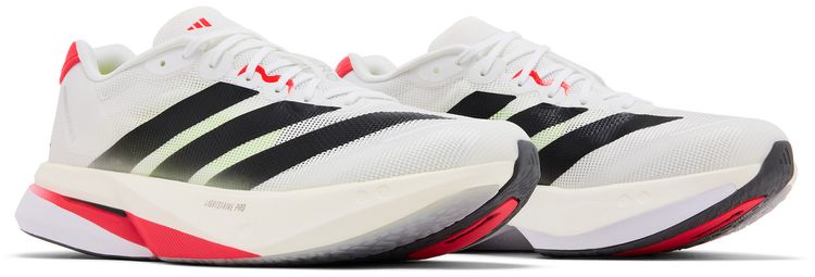 adidas Adizero Boston 13 White Black Lucid Red