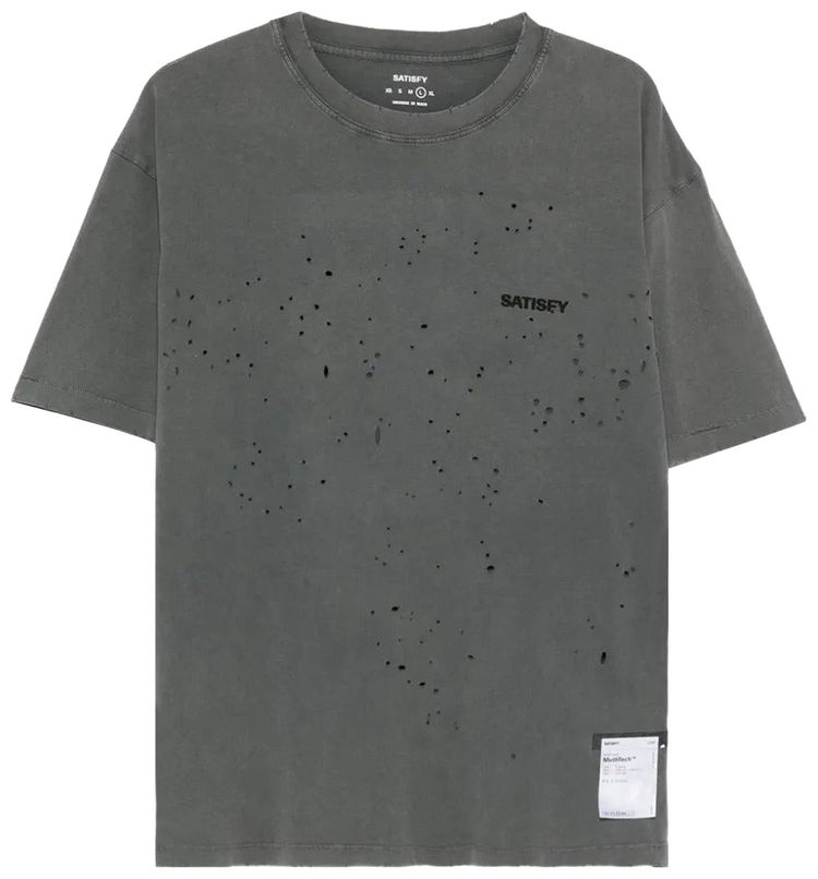 SATISFY MothTech Small Logo T Shirt Faded Black