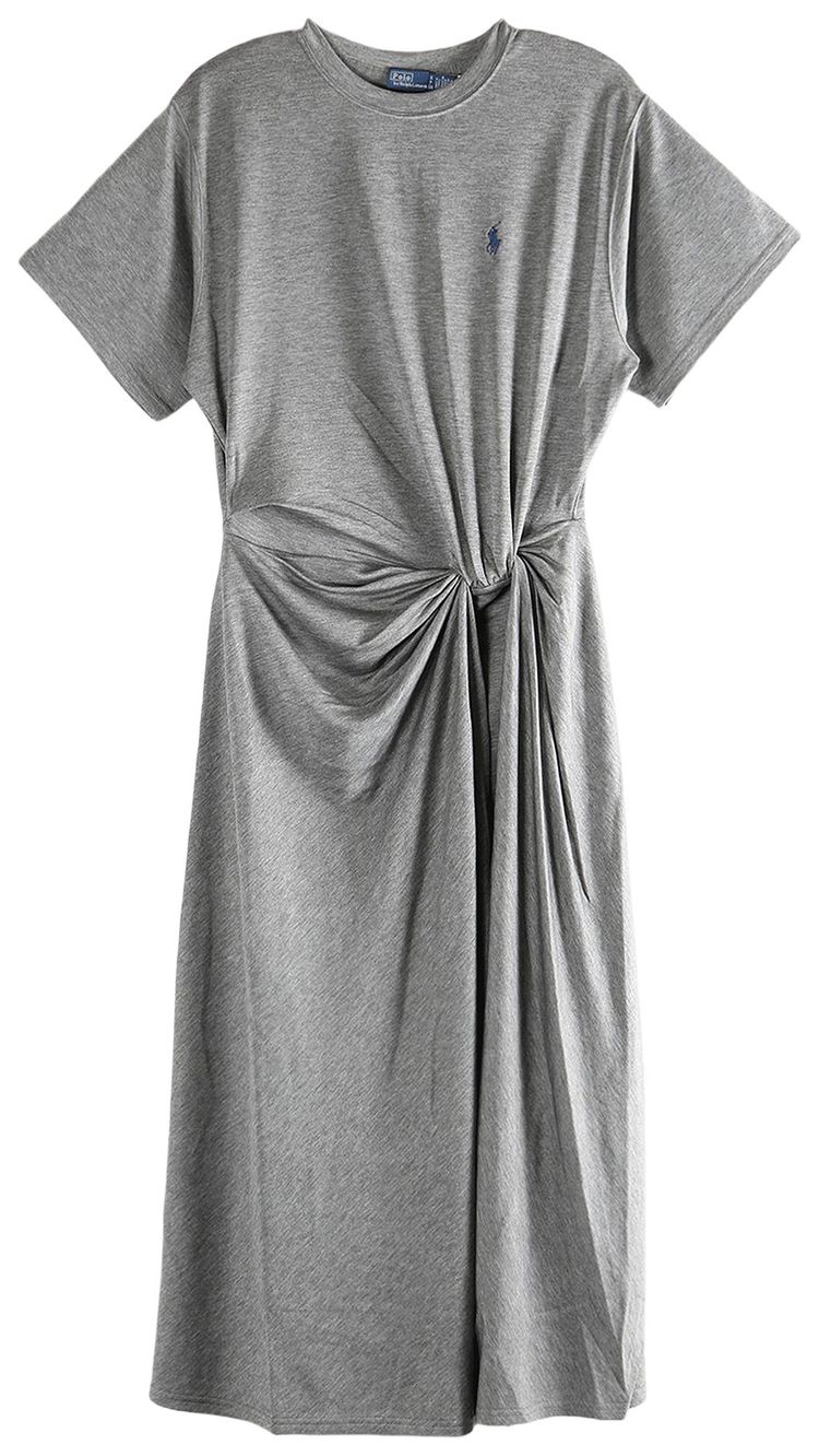 Polo Ralph Lauren Crew Neck Short Sleeve T Shirt Dress Cobblestone Heather