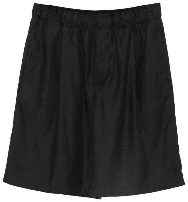 Our Legacy Leisure Shorts Still Black Calm Cupro Cotton
