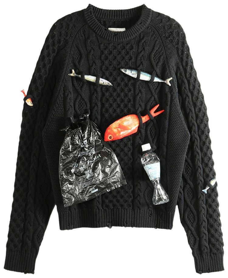 Doublet Caught In The Cable Fisherman Knit Black