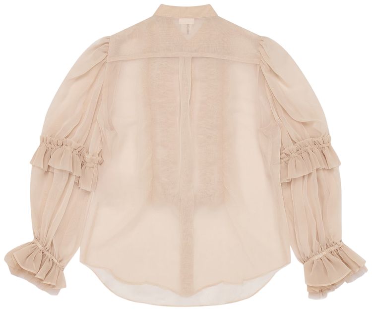 Comme des Garcons Noir Lace Ruffle French Blouse Beige