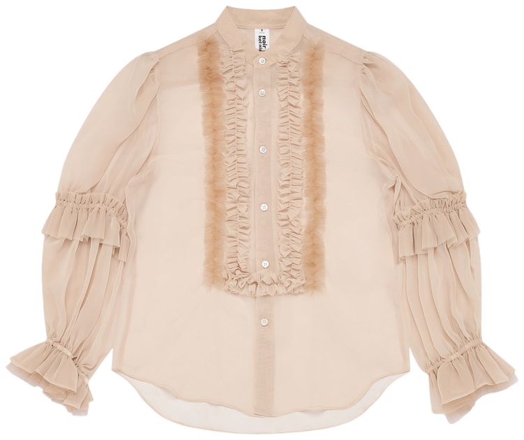 Comme des Garcons Noir Lace Ruffle French Blouse Beige