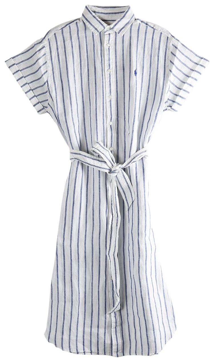 Polo Ralph Lauren Short Sleeve Shirtdress WhiteRoyal