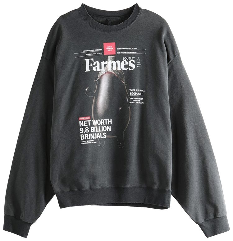 Doublet Farmes Magazine Cover Sweat Shirt Black