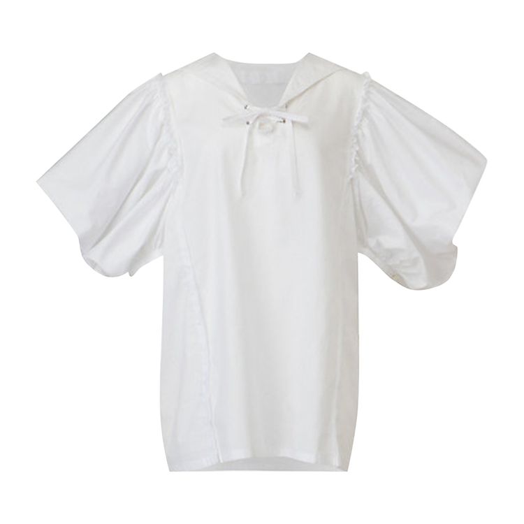 Tao Comme des Garcons Ruffled Sailor Collar Blouse White