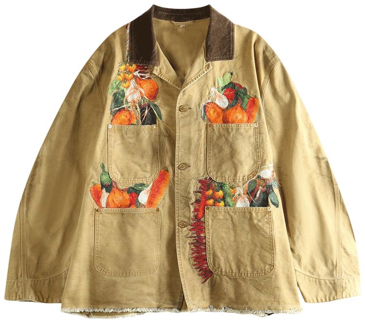 Doublet Vegetable Embroidery Work Jacket Beige