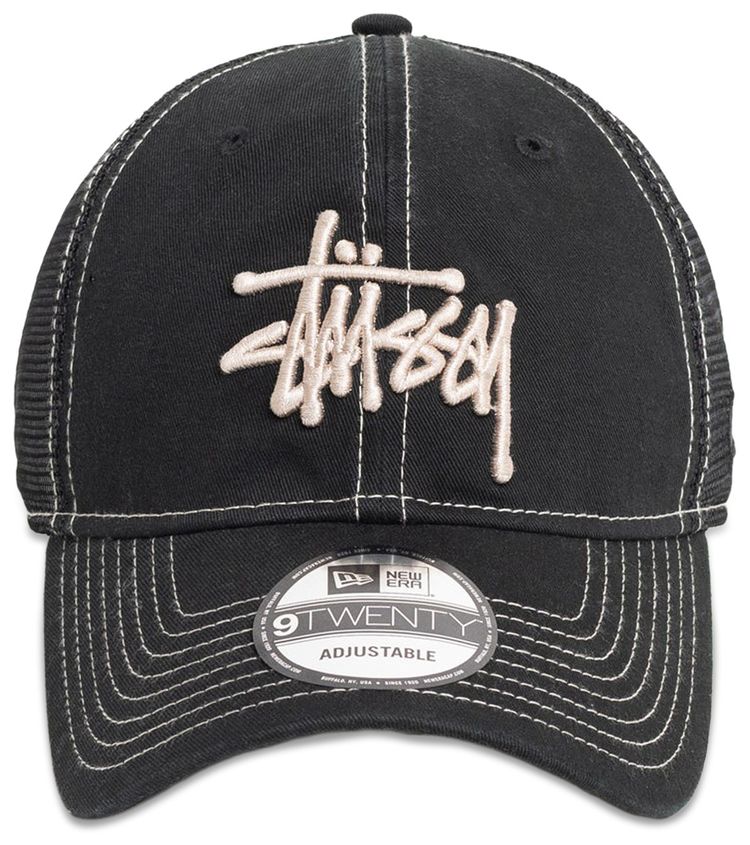Stussy New Era 9twenty Washed Basic Trucker Black