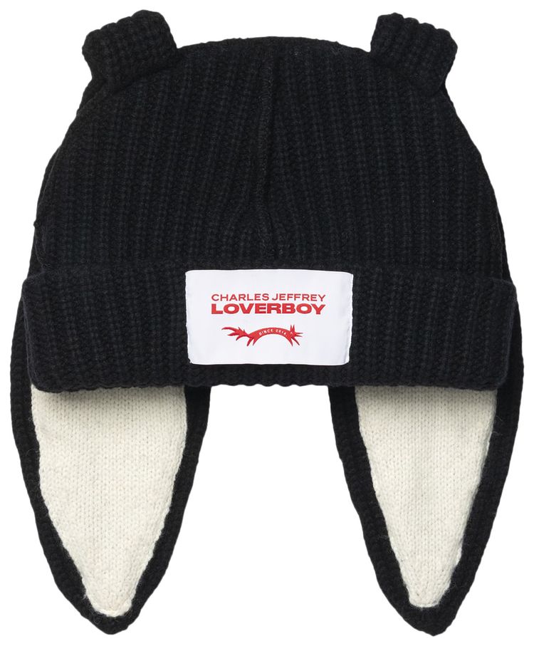 Charles Jeffrey Loverboy Chunky Rabbit Beanie BlackWhite
