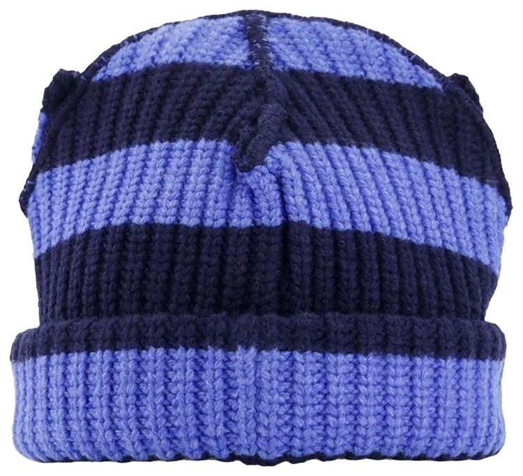Charles Jeffrey Loverboy Chunky Ears Striped Beanie Blue