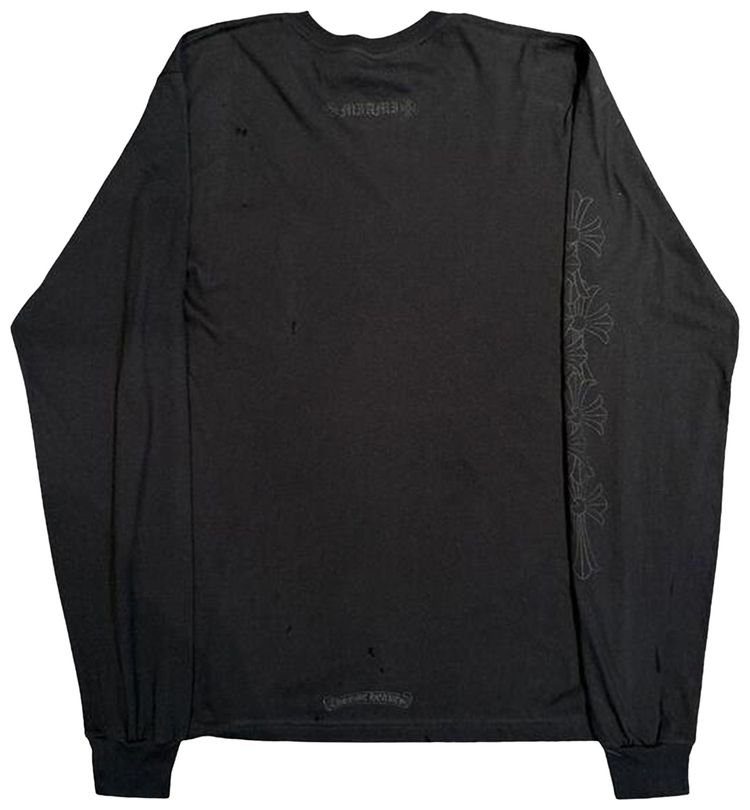 Chrome Hearts Miami Exclusive Cemetery Vertical Logo Long Sleeve Black