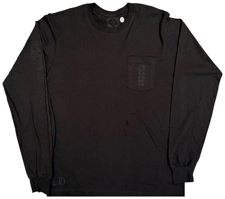 Chrome Hearts Miami Exclusive Cemetery Vertical Logo Long Sleeve Black