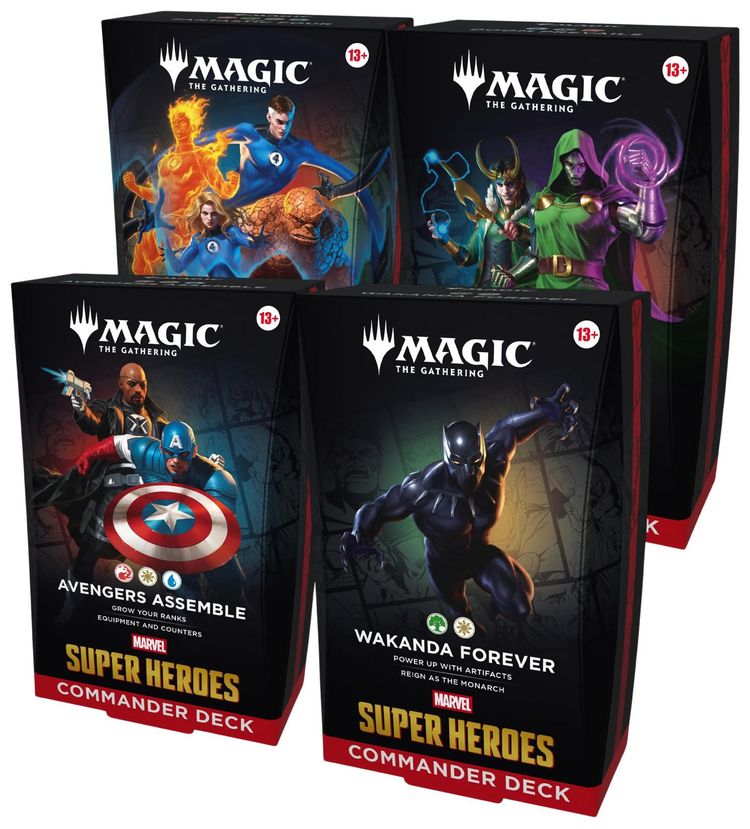 Magic The Gathering Marvelsuper Heroes Avengers Assemble Wakanda Forever The Fantastic Four Doom Prevails Foil Commander Deck Bundle