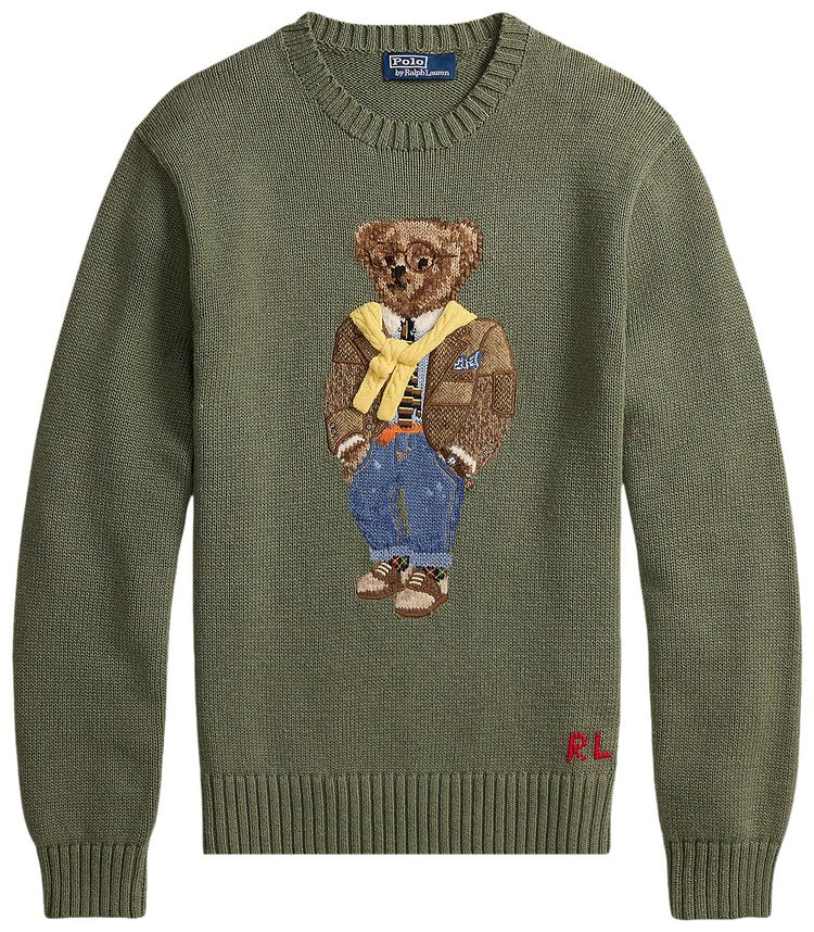 Polo Ralph Lauren Long Sleeve Hudson Valley Bear Sweater Lovette Heather