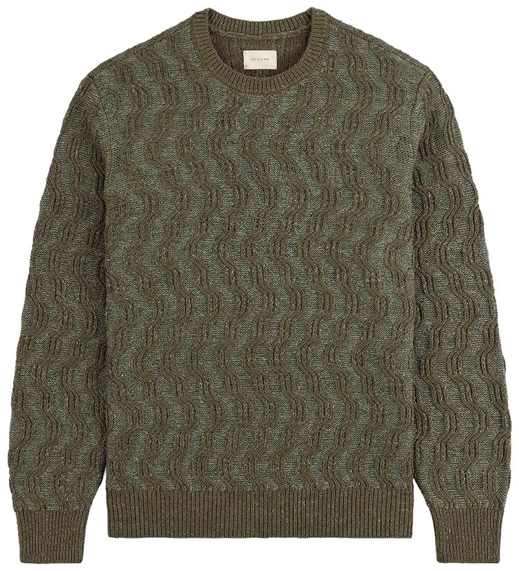 Aime Leon Dore Linen Blend Cable Knit Sweater Kalamata