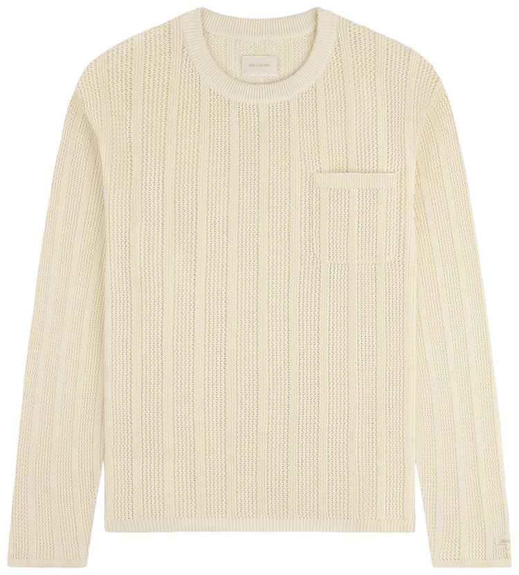 Aime Leon Dore Racking Stitch Crewneck Sweater Cream