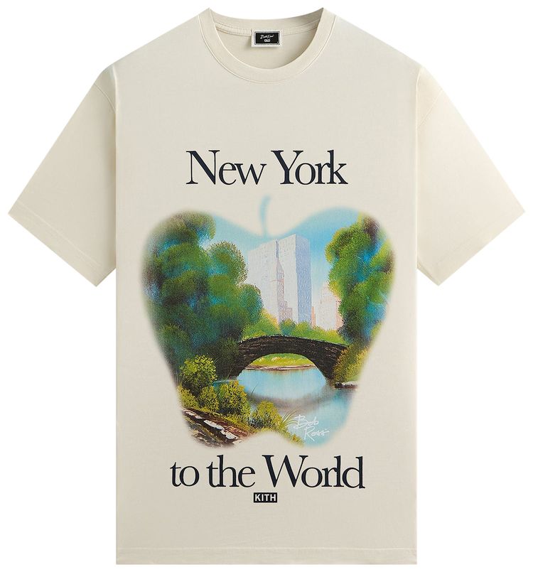Kith For Bob Ross New York To The World Vintage Tee Sandrift