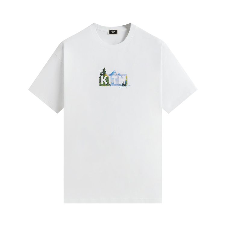Kith For Bob Ross Mountain Classic Logo Tee White