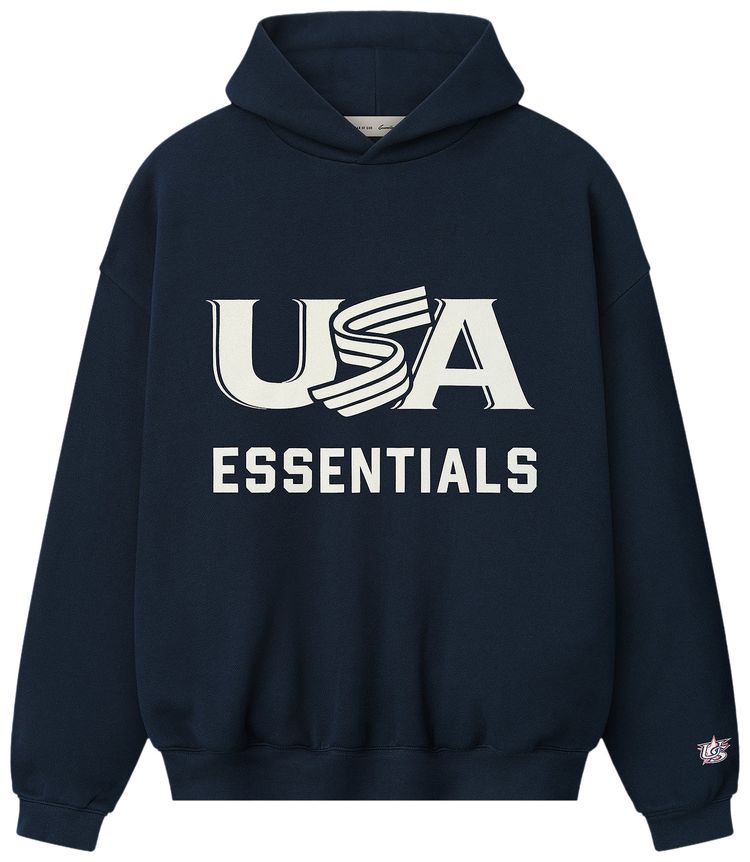 Fear of God Essentials USA Sport Hoodie Dark Sapphire