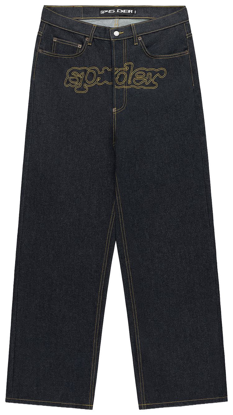Sp5der Punk V3 Logo Denim Jean Indigo Denim