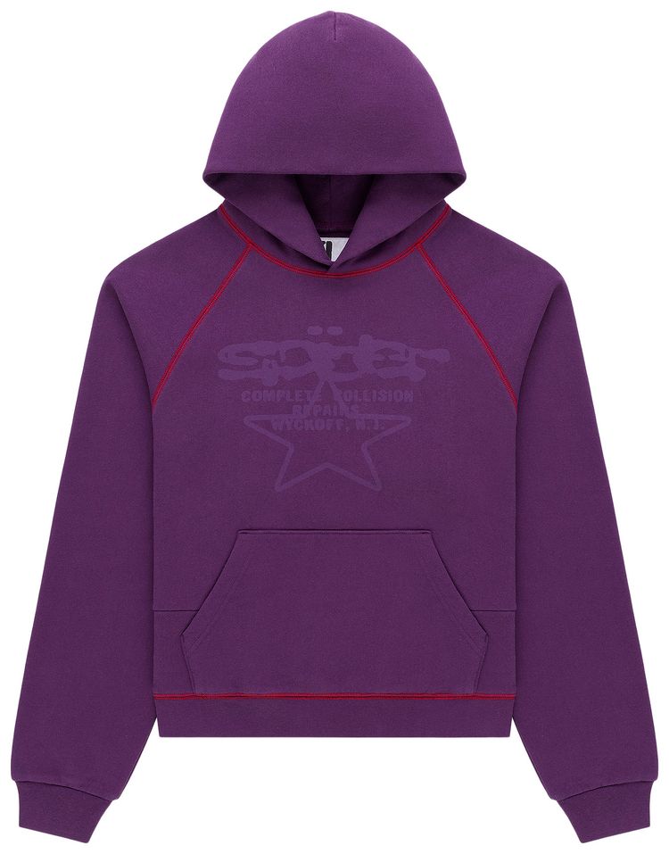 Sp5der Splat Collision Hoodie Purple
