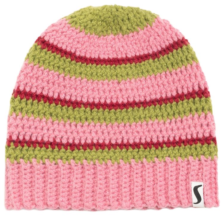 Stussy Stripe Knit Skullcap Pink