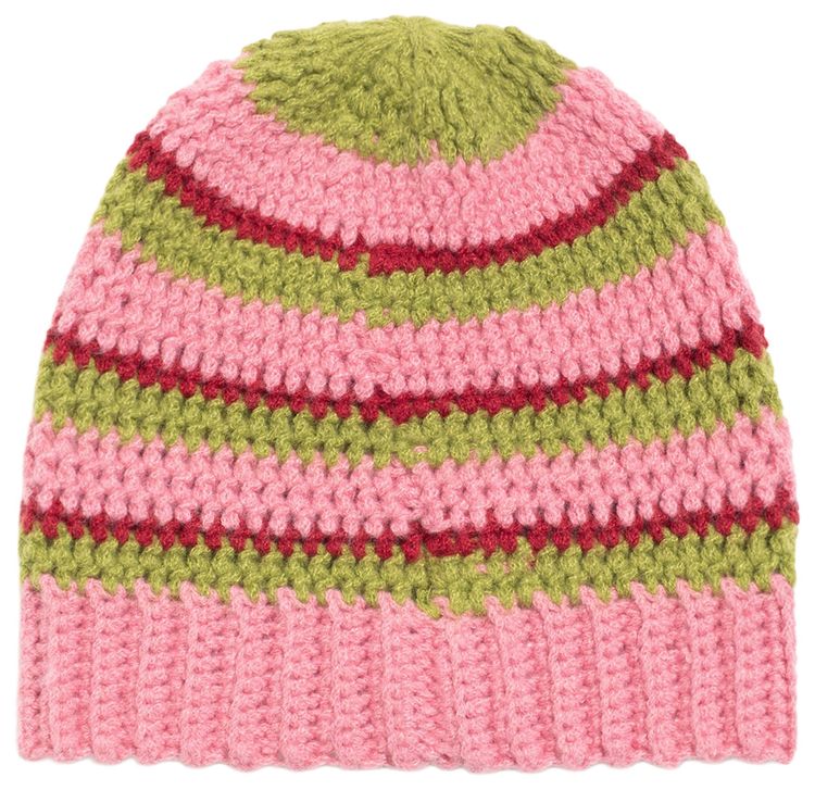 Stussy Stripe Knit Skullcap Pink