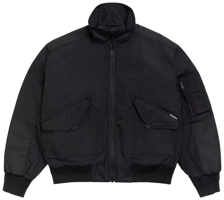 Stussy Mock Neck Flight Bomber Black