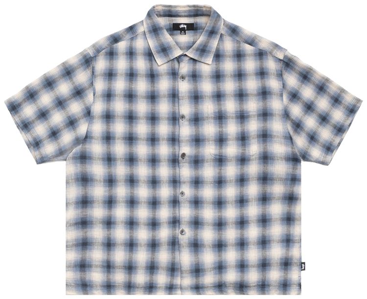 Stussy Liam Short Sleeve Plaid Shirt Blue