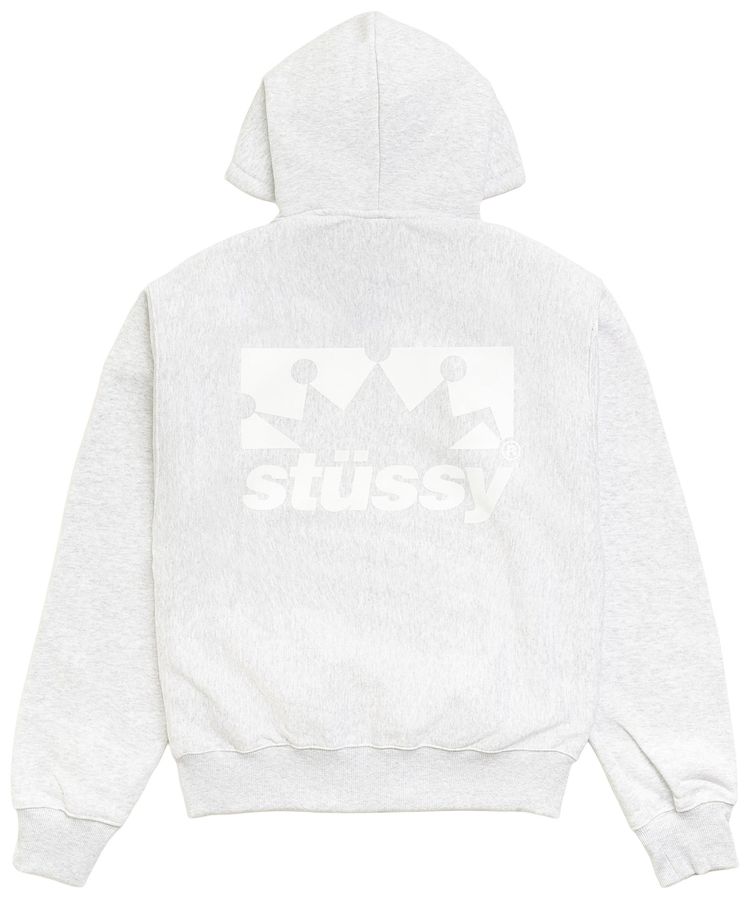 Stussy Box Crown Zip Hoodie Ash Heather