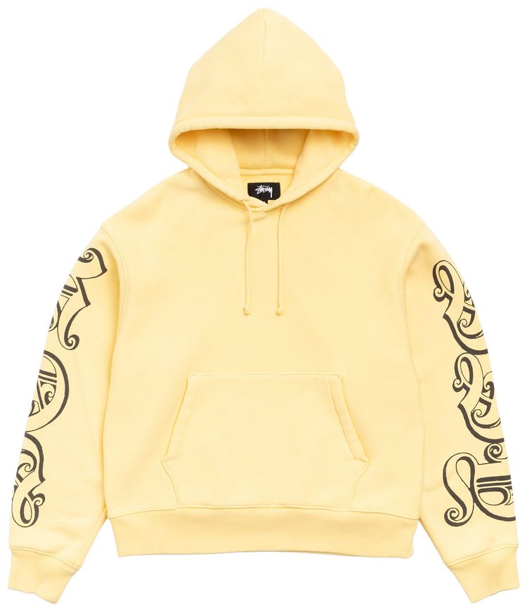 Stussy Motif Print Hoodie Yellow