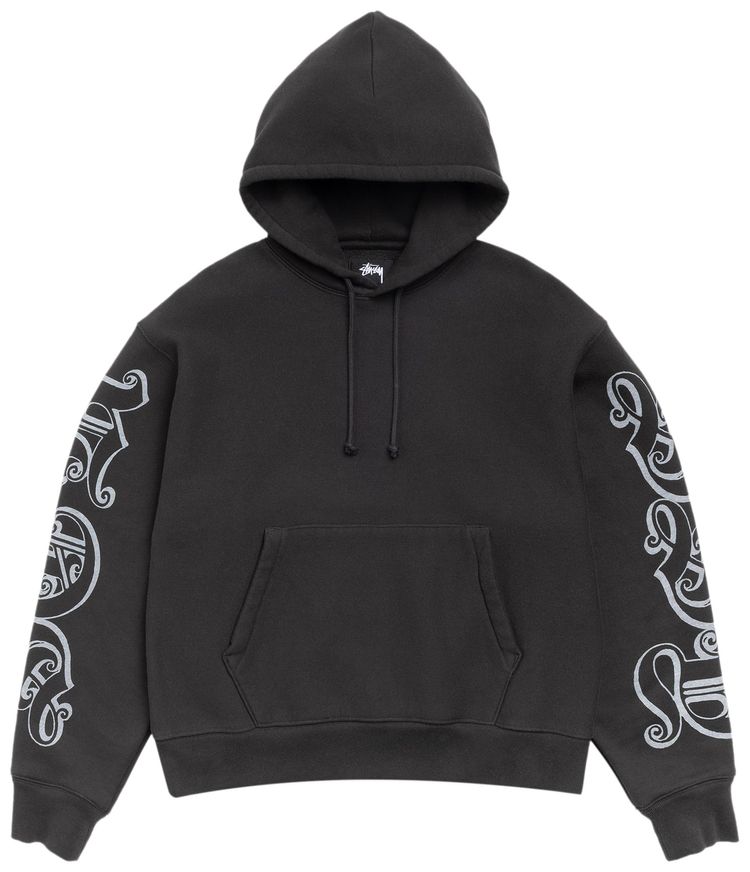 Stussy Motif Print Hoodie Black